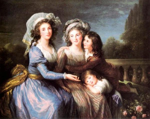 Charles Lebrun Marquise de Roug with Her Sons Alexis and Adrien Norge oil painting art
